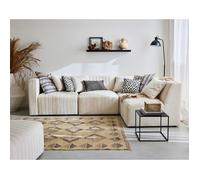 Nova - canapé modulable d'angle droit - 5 places - avec pouf d'appoint - en velours - Beige Beige