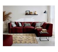 Nova - canapé modulable d'angle droit - 5 places - en velours - Rouge