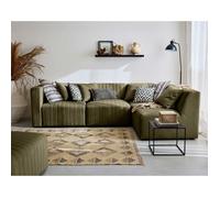 Nova - canapé modulable d'angle droit - 5 places - en velours - Vert