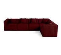 Nova - canapé modulable d'angle réversible - 6 places - en velours - Rouge Rouge G