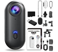 Nova Caplens - POV Camera, New Treklons 4s Body Camera, 4k Pocket Action Cam, 170° Wide Angle, Wearable Video Recording, for Cycling, Pet Walking and Outdoors Activities (Black4K Premium,64G)