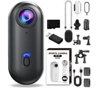Nova Caplens - POV Camera, New Treklons 4s Body Camera, 4k Pocket Action Cam, 170° Wide Angle, Wearable Video Recording, for Cycling, Pet Walking and Outdoors Activities (Black1080 Premium,64G)