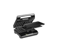 Nova Compact Pro - Grille-sandwich / gaufrier / grill - 700 Watt - satin noir/acier inoxydable