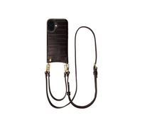 Selencia Nova coque arrière en cuir véritable avec porte-cartes pour Apple iPhone 17 - Dark Chocolate