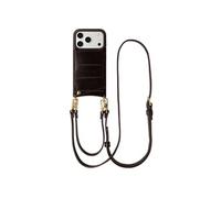 Selencia Nova coque arrière en cuir véritable avec porte-cartes pour Apple iPhone 17 Pro Max - Dark Chocolate