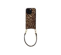 Nova Coque arrière cuir véritable porte-cartes cordon poignet pour iPhone 16 Pro Fawn Chic