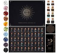 Nova Crystals CrystalsHealing Stones Lot de 50 bouteilles à souhaits en cristal chakra pour débutants Cristaux de guérison pour débutants Cristaux bruts rares Grille de cristal
