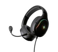 Nova Gaming Casque gamer filaire Borealis – micro-amovible, LED RBG, Noir