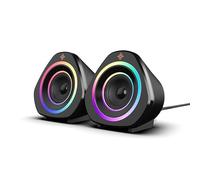 Nova Gaming - Enceintes 2.0 RGB Gaming - Son Clair et équilibré, Design Compact, Télécommande intégrée, LED RGB, Câble résistant de 1.5m