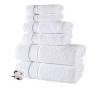 Nova Luxury Linen Lot de 6 Serviettes Turques de qualité hôtelière pour Salle de Bain (Ensemble de 6 Serviettes, Blanc Pur)