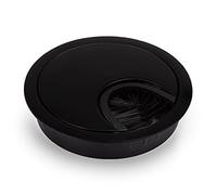 NOVAATO Lot de 2 passages de câbles de bureau avec joint de brosse, cache-trous pour ordinateur, organisateur de gestion des câbles pour la maison et le bureau, tables de travail, 60 mm (noir)