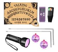 Novabright Kit de chasse aux fantômes 9 pièces, 1 tableau fantôme, 1 haut-parleur, 1 affichage, 1 détecteur de rayonnement électromagnétique, 1 enregistreur vocal, 1 lampe de poche UV, 2 balles de