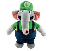 NovaCarta Peluche Éléphant en Costume Luigi, Vert et Gris, 27,5 cm