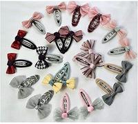 NOVAGO -12 pcs Barrettes pinces à cheveux en forme noeud papillon haute qualité pour séance photo réussie de votre enfant bébé ou jeune fille, couleurs hasardeuses-qualité assurée