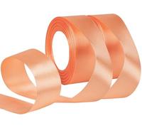 NOVAGO-2 Rouleaux 22 M ruban satin Décoration pour Fleurs, cadeaux, Mariage, fêtes. (Largeur 4cm, Abricot Pale)