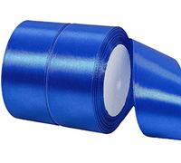 NOVAGO-2 Rouleaux 22 M ruban satin Décoration pour Fleurs, cadeaux, Mariage, fêtes. (Largeur 4cm, Bleu Nuit)
