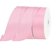 NOVAGO-2 Rouleaux 22 M ruban satin Décoration pour Fleurs, cadeaux, Mariage, fêtes. (Largeur 4cm, Rose)