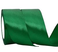 NOVAGO-2 Rouleaux 22 M ruban satin Décoration pour Fleurs, cadeaux, Mariage, fêtes. (Largeur 4cm, Vert)