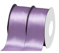 NOVAGO-2 Rouleaux 22 M ruban satin Décoration pour Fleurs, cadeaux, Mariage, fêtes. (Largeur 4cm, Violet Claire)