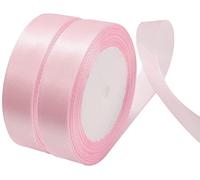 NOVAGO-2 Rouleaux 22 M ruban satin largeur 2 cm -Décoration pour Fleurs, cadeaux, Mariage, fêtes. (Rose)