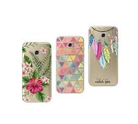 NOVAGO 3 Coques Compatible Samsung Galaxy A3 2017 Coque en Gel Souple Transparente Solide incassable avec Jolie Impression Fantaisie de qualité (Pack 1)