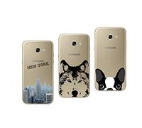 NOVAGO 3 Coques Compatible Samsung Galaxy A3 2017 Coque en Gel Souple Transparente Solide Incassable avec Jolie Impression Fantaisie de Qualité (Pack 5)