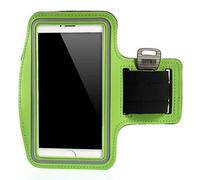 NOVAGO Brassard de Sport néoprène 5.5'' avec Bande Scratch réfléchissante et Poche à clé -Compatible avec iPhone 11/12/13/14/15,XS-S20/S21/S22/S23/S24/S25-Huawei P30/P10/P20/P20 (Vert)