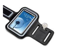 NOVAGO Brassard de Sport Néoprène avec Bande Réglable, Réfléchissante et Poche à Clé pour Les Smartphones 5.0'' Noir - Compatible avec iPhone 14, iPhone 13 Mini,iPhone 12 Mini,iPhone 6, 7, 8 ou Autres