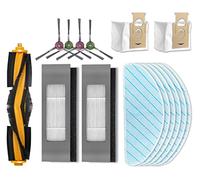 NOVAGO compatible avec aspirateur robot Ecovacs Deebot T9/T9 POWER/T9 MAX - (1 Brosse Principal+2 sacs poussieres+2 filtres+ 4 brosse latérale et 6 serpillère) (lot de 15 pièces)