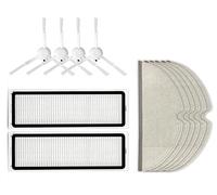 NOVAGO compatible avec aspirateur robot laveur Dreame F9, Xiaomi Mijia 1C - (2 filtres+ 4 brosses latérales et 6 serpillères) (lot de 12 pièces)