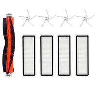 NOVAGO compatible avec aspirateur robot laveur Dreame W10/Vacuum W10/W10 Pro - (1 Brosse Principale +4 filtres+ 4 brosses latérales) (lot de 9 pièces)