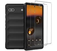 NOVAGO Compatible avec Google Pixel 6a 5G - Pack Complet- Coque AirBag Résistante Anti Choc Anti Casse + 2 Films Protection écran Verre trempé