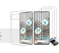 NOVAGO Compatible avec Google Pixel 7 Pro 5G -Pack Complet- Coque Souple Ultra Résistante + 3 Films Protection écran vitre Verre trempé 3D incurvé avec colle fournie