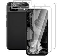 NOVAGO Compatible avec Google Pixel 8A - Pack de 4 Films vitre verre trempé donc 2 pour écran et 2 pour l'objectif caméra arrière