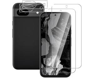 NOVAGO Compatible avec Google Pixel 8A - Pack de 4 Films vitre Verre trempé Donc 2 pour écran et 2 pour l'objectif caméra arrière