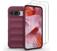 NOVAGO Compatible avec Google Pixel 9/Pixel 9 Pro - Pack Complet- Coque AirBag Résistante Anti Choc Anti Casse + 2 Films Protection écran Verre trempé