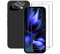 NOVAGO Compatible avec Google Pixel 9A - Pack de 4 Films vitre Verre trempé Donc 2 pour écran et 2 pour l'objectif caméra arrière