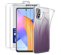NOVAGO Compatible avec Honor 10X Lite -Pack Complet- Coque Résistante Transparente + 2 Films Protection écran Verre trempé (Transparent)