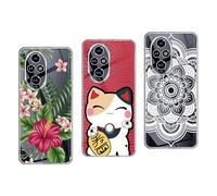 NOVAGO Compatible avec HONOR 200 5G - Lot de 3 Coques Gel Souple incassable résistant Antichoc Impression Motif Relief (Pack 1)