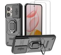 NOVAGO Compatible avec Honor 400 5G - Pack Complet- Coque Résistante avec Anneau Bague Anti Chute + 2 Films vitre Protection écran en Verre trempé