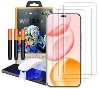 NOVAGO Compatible avec Honor 400 Pro - Pack de 3 Verres Trempés 3D Incurvés avec Technologie Colle UV Liquide + Lampe de Séchage - Protection Écran Invisible (Installation sans Bulles)