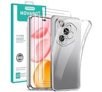 NOVAGO Compatible avec Honor 400 Pro - Pack Protection Intégrale : Coque Arrière Transparente en Silicone Souple + 3 Films de Protection Écran en Verre Trempé 3D Incurvé (Colle Fournie/Full Glue)