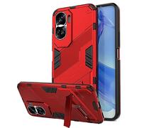 NOVAGO Compatible avec Honor 90 Lite 5G -Coque Rouge Résistante avec Support Pied Pliable