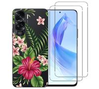 NOVAGO Compatible avec Honor 90 Lite 5G - Pack Complet- Coque Résistante avec Motif imprimé+ 2 Films Protection vitre écran Verre trempé (Exotique)