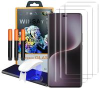 NOVAGO Compatible avec HONOR Magic7 Lite - 3 Films écran verre trempé incurvé résistant avec colles et lampe fournies