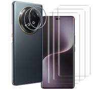 NOVAGO Compatible avec Honor Magic7 Lite/Honor Magic 7 Lite- 3 Films vitre Protection écran vitre Verre trempé incurvé Colle et Lampe fournie + 2 Films caméra Objectif arrière