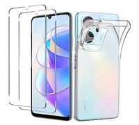 NOVAGO Compatible avec Honor X7a 4G -Pack Complet- Coque Résistante Transparente + 2 Films Protection écran Verre trempé