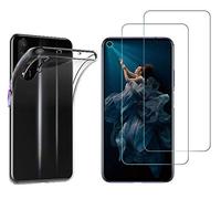 NOVAGO Compatible avec Huawei Honor 20 et Nova 5T -Pack de 2 Film Protection écran Verre trempé +1 Coque Souple Transparente et Résistante Anti Choc (Transparent)
