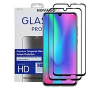 NOVAGO compatible avec Huawei Honor 20 Lite,Honor 10 Lite -Pack de 2 Films Protection Écran en Verre trempé Résistants (Noir)