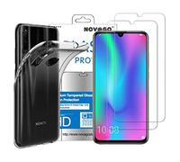 NOVAGO Compatible avec Huawei Honor 20 Lite et P Smart Plus 2019 Psmart +2019 -Combo (Films + Coque) Coque Souple et Solide Transparente +2 Films Protection écran en Verre trempé résistant